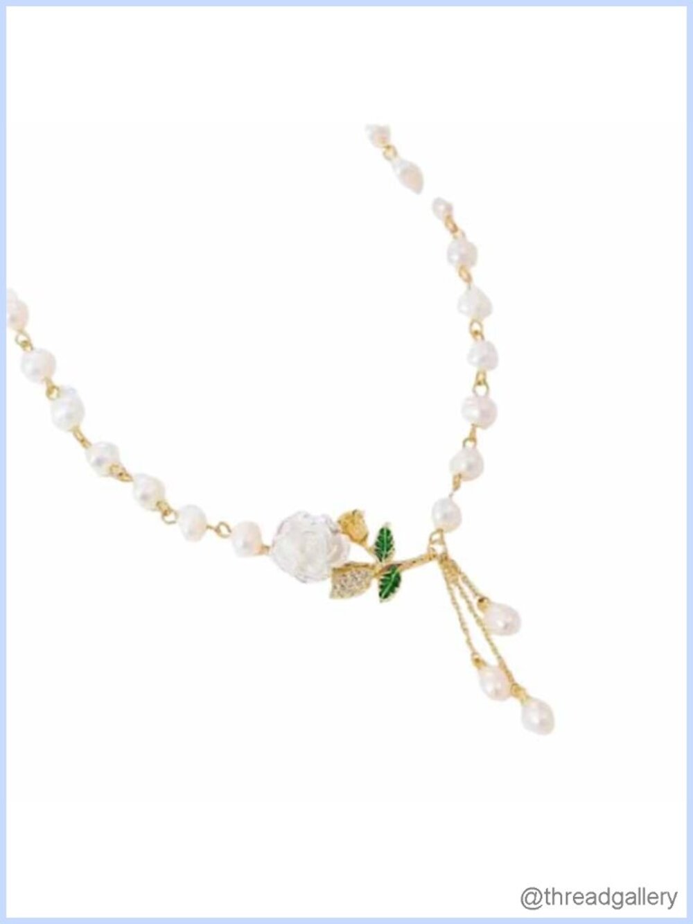 Pearl Flower Tassel Necklace Imitation Pearl Resin Alloy Elegant Jewelry